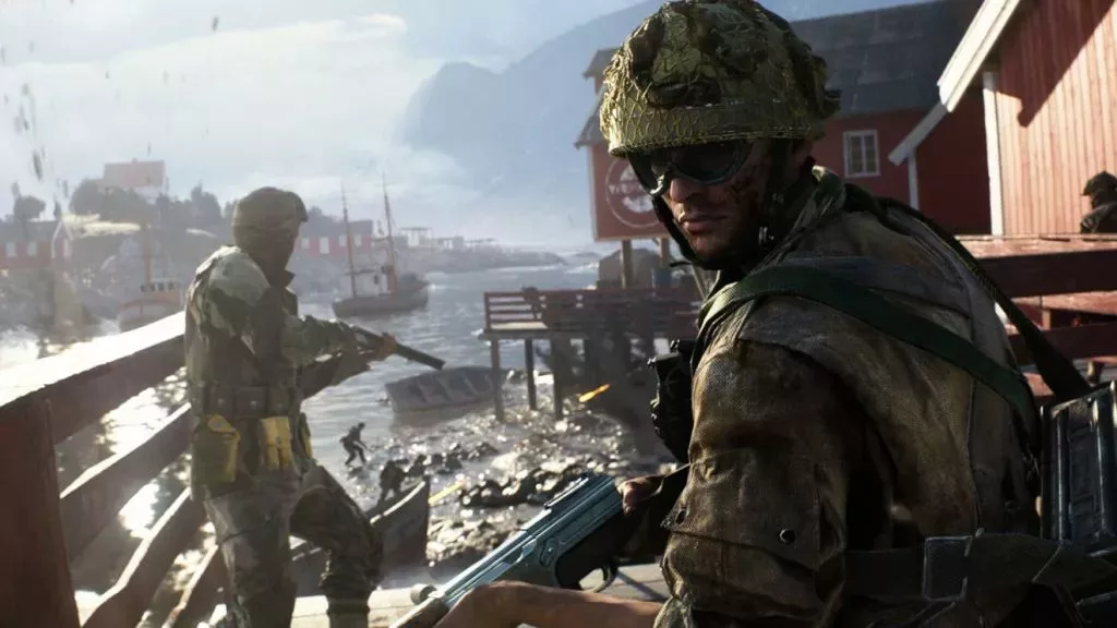 A stunning illustration of Battlefield 6 gameplay on PS5, showcasing modern military action and technology.
