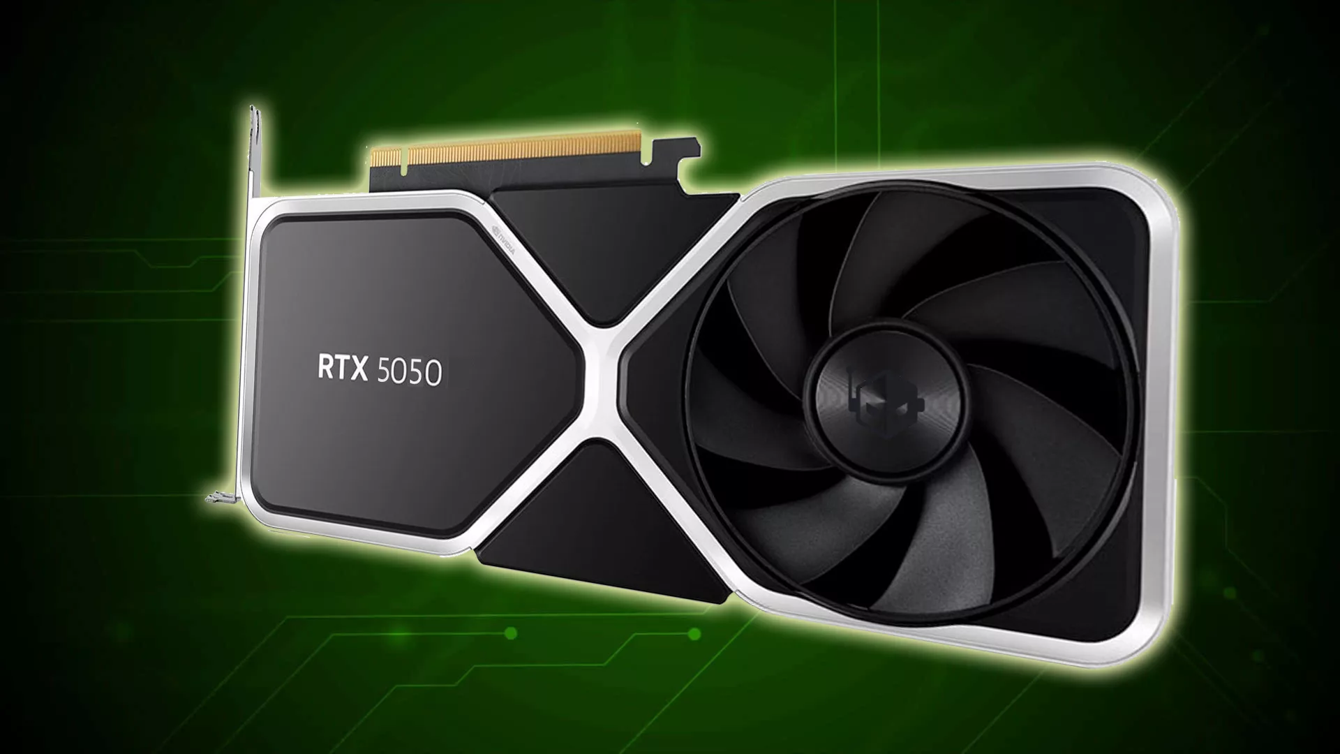 A modern and aesthetic graphic design of the GeForce RTX 5050 and Maxsun's new graphics card announcement, emphasizing technology and innovation.