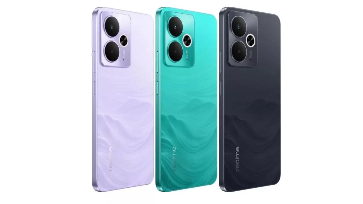 A modern aesthetic comparison of the Realme 14T and Samsung Galaxy A smartphones, highlighting their design and features.