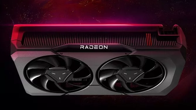 A modern and aesthetic visual of the Radeon RX 9060 XT graphics card, showcasing its technological design and features.