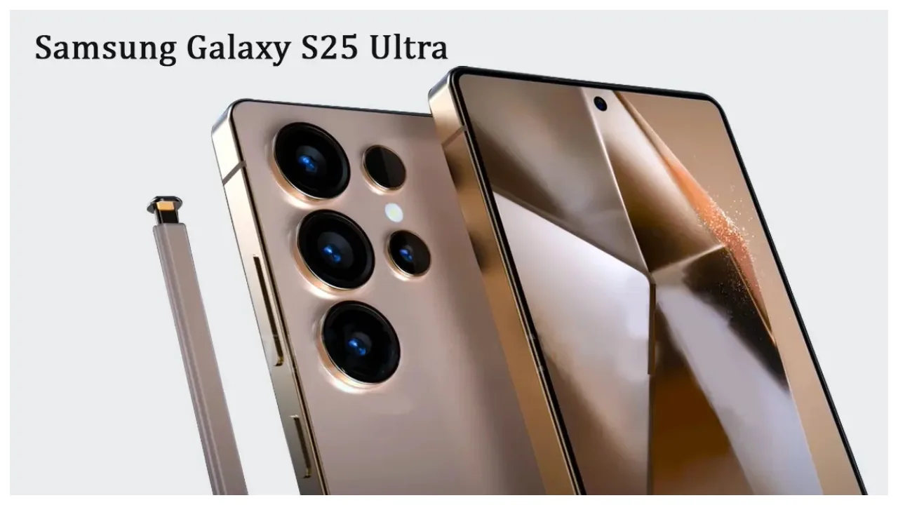 Futuristic illustration of the Galaxy S25 smartphone highlighting new battery health features in a cosmic background.