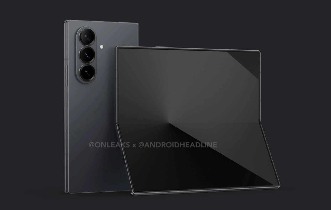 A high-quality artistic representation of the Galaxy Z Fold 7 showcasing its innovative design and features.