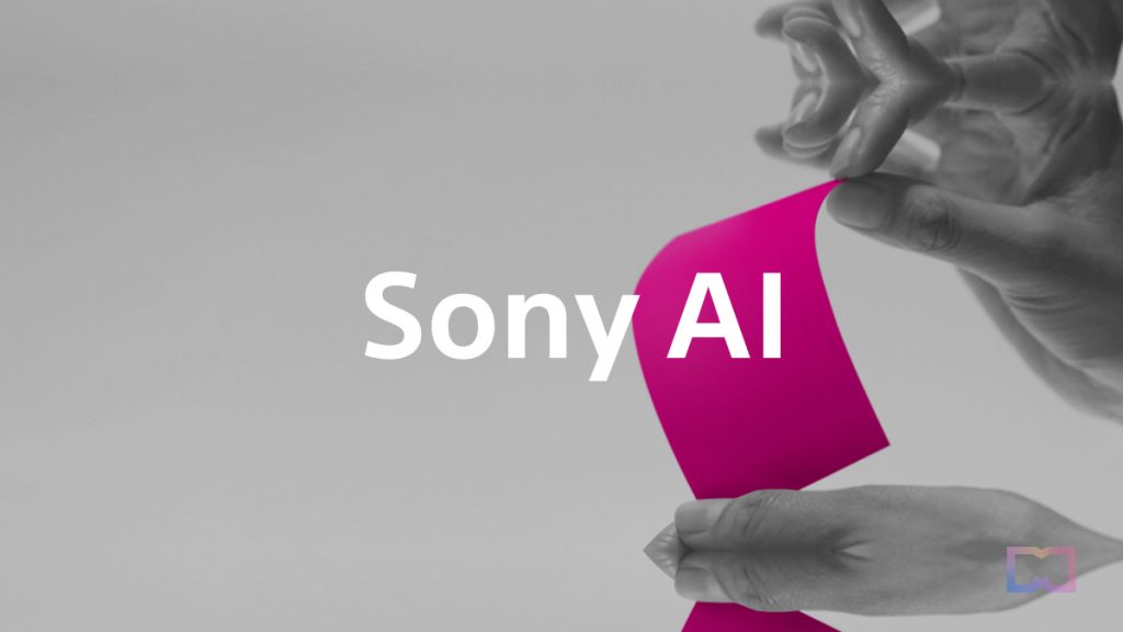 Futuristic gaming scene with Sony AI characters in a virtual reality environment, showcasing modern technology and vibrant colors.