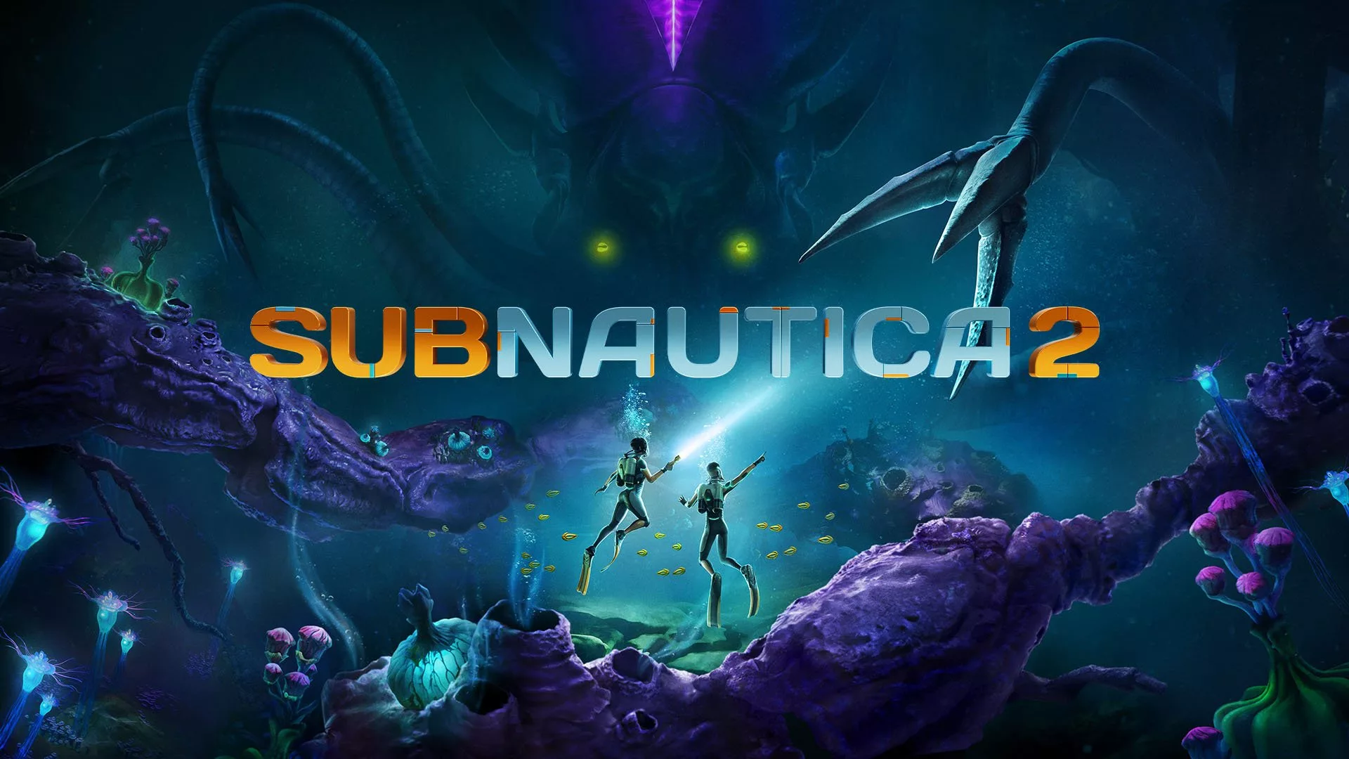 A stunning underwater landscape inspired by Subnautica 2 showcasing vibrant coral reefs and futuristic submarines.