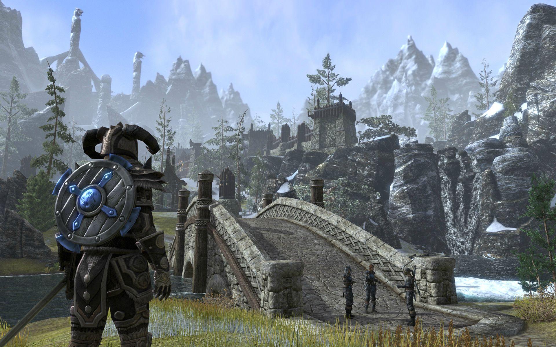 A visually stunning representation of Elder Scrolls Online featuring a blend of ancient ruins and futuristic elements in a vibrant fantasy world.