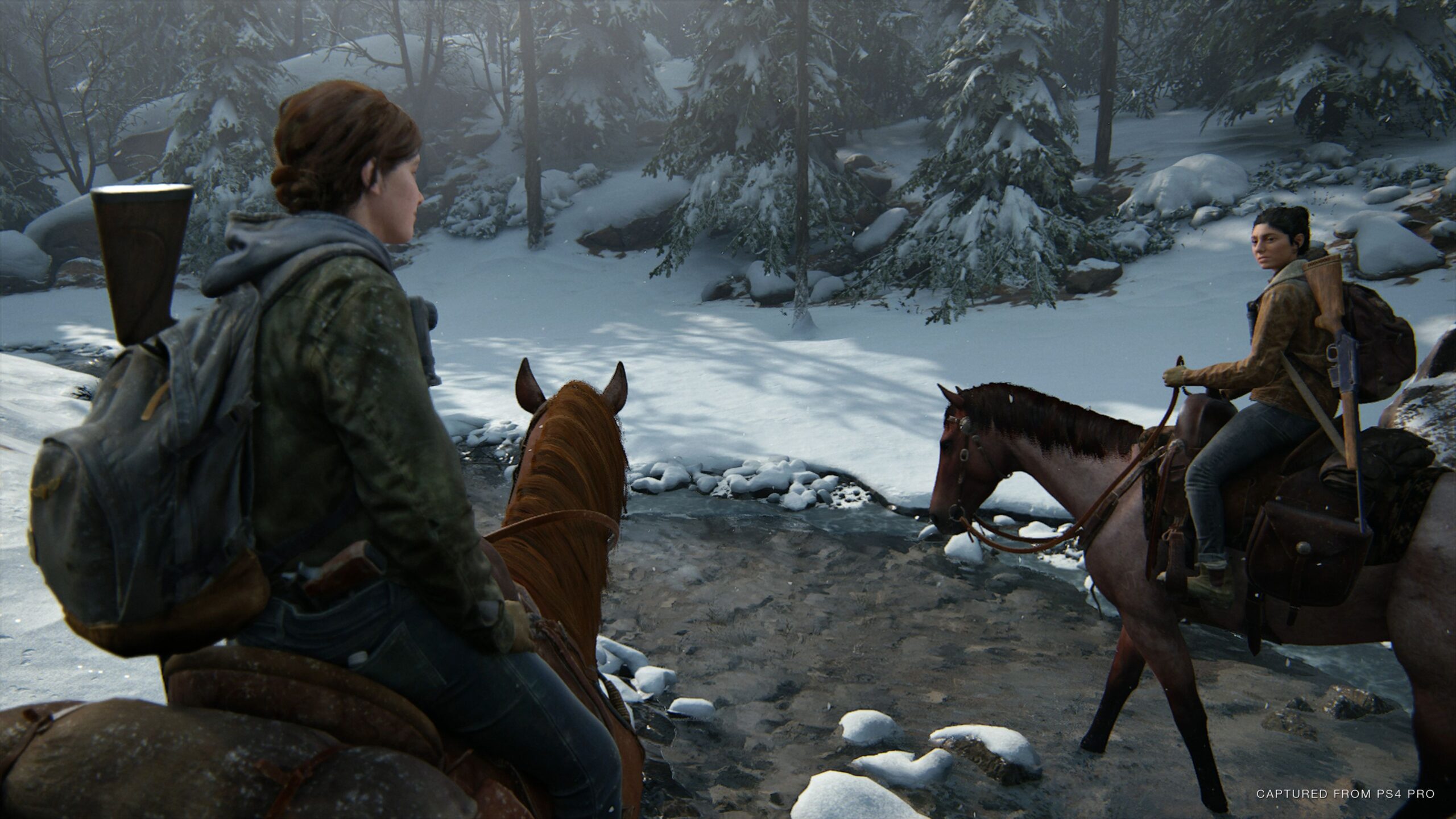 High-quality visual announcement for Remastered The Last of Us Part II coming to PC in April, featuring iconic characters and post-apocalyptic scenery.