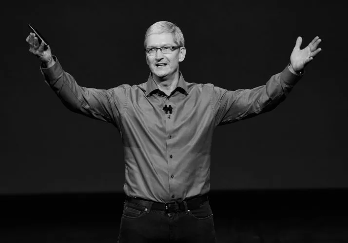 Celebratory graphic design for the 20th anniversary of the iPhone showcasing technological advancements.