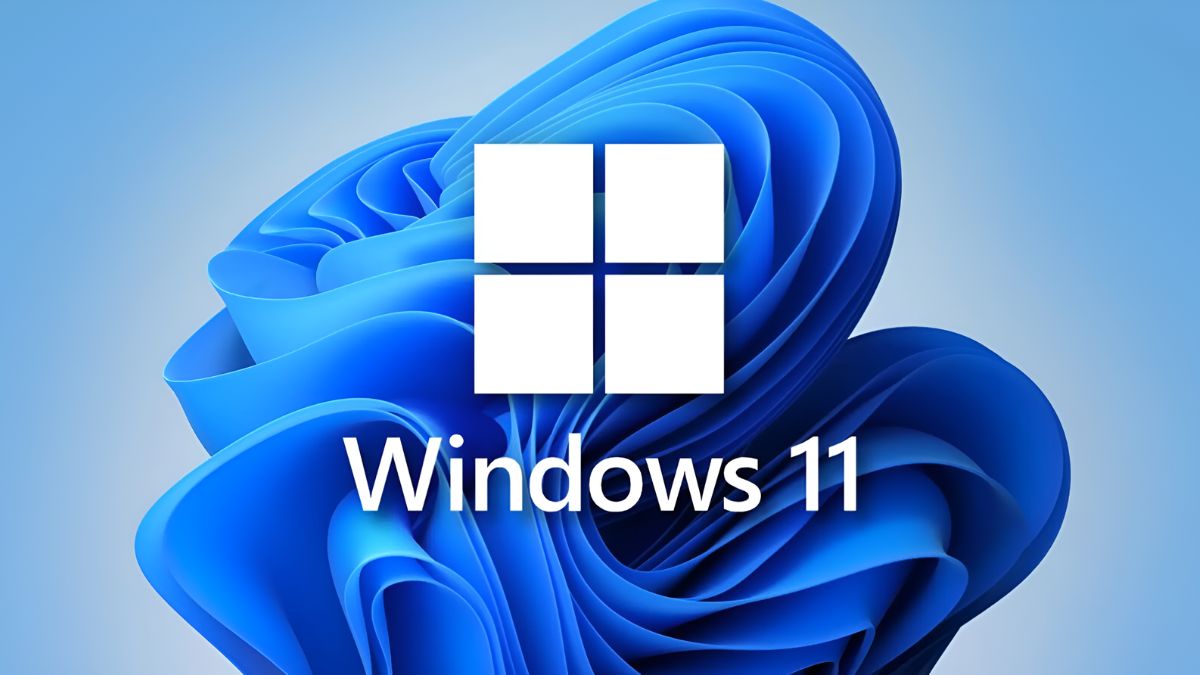 A modern digital artwork illustrating Windows 11 24H2 with a focus on Intel processor support, featuring futuristic design elements and a tech-savvy color palette.