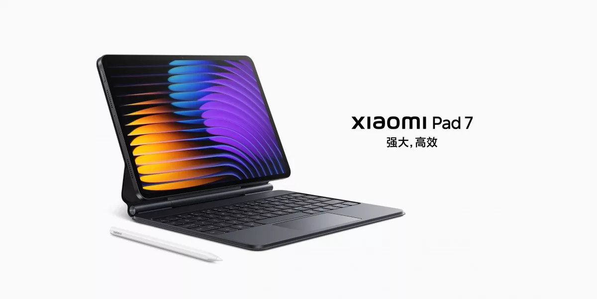 A modern and aesthetic representation of the Xiaomi 7 Pad Ultra tablet with a focus on its innovative features and sleek design.