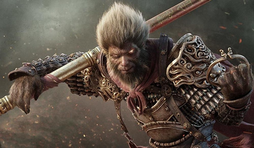 A modern and aesthetic visual representation of Black Myth Wukong patch and performance enhancements, showcasing technological and creative elements.