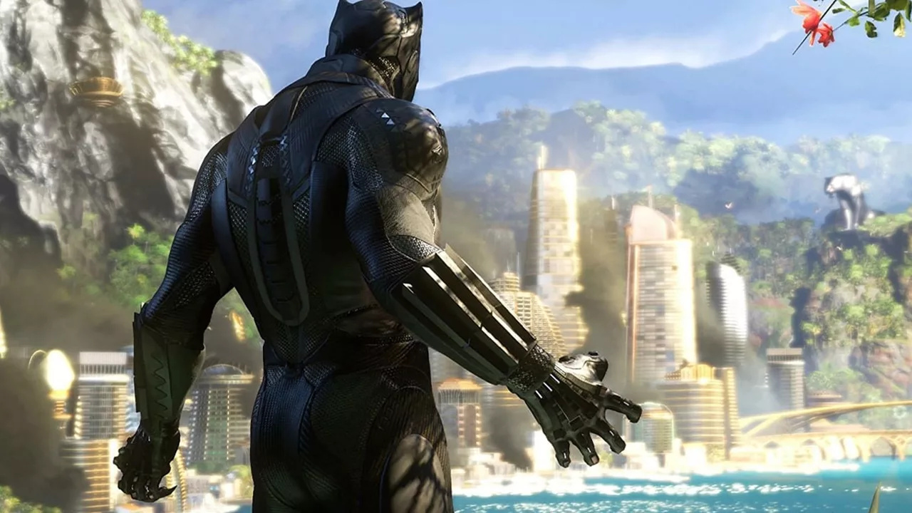 Visual representation of the cancellation of the EA Black Panther game featuring a broken emblem and dark aesthetic.