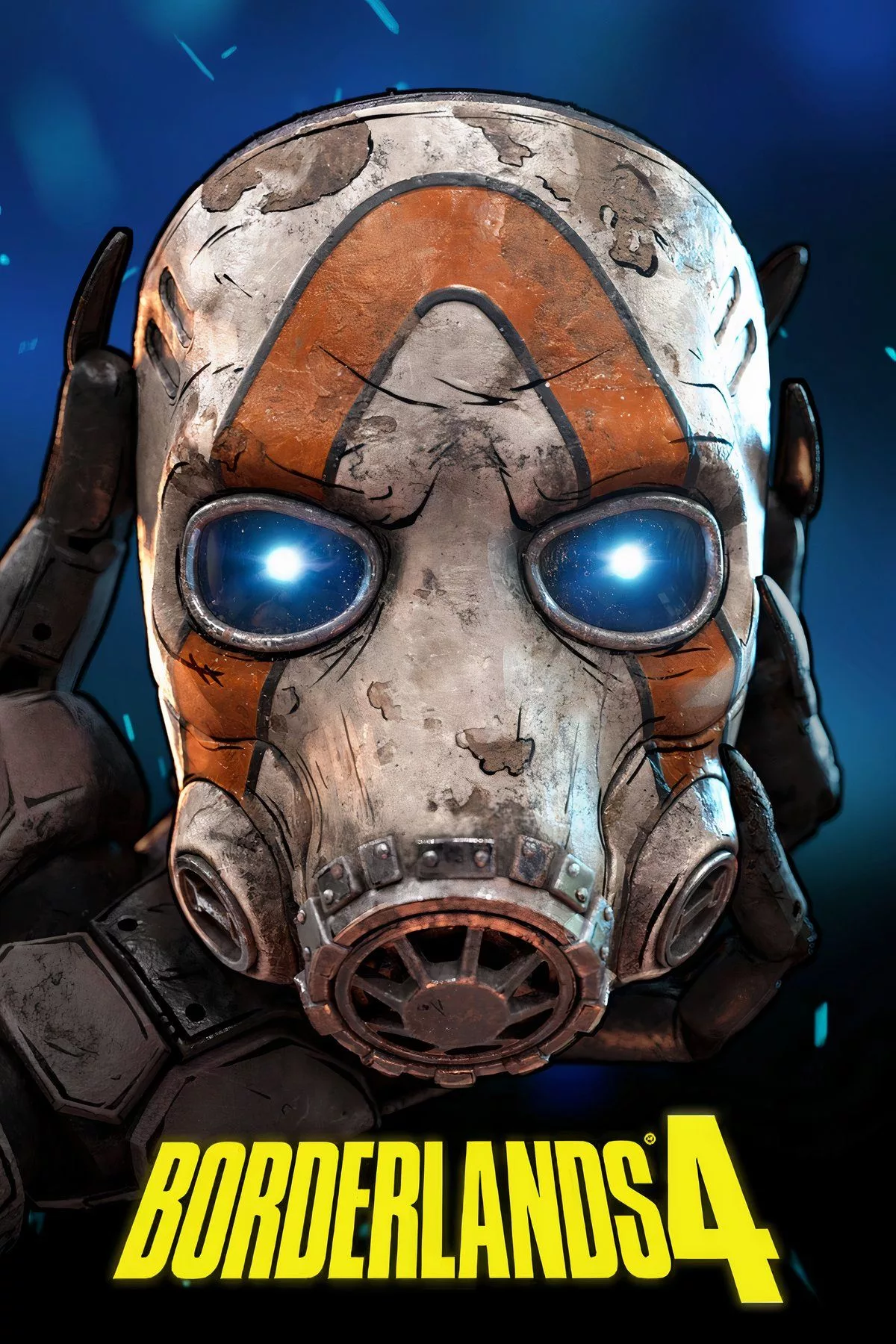 Digital artwork of a vibrant post-apocalyptic world from Borderlands 4 featuring a character in a futuristic wasteland.