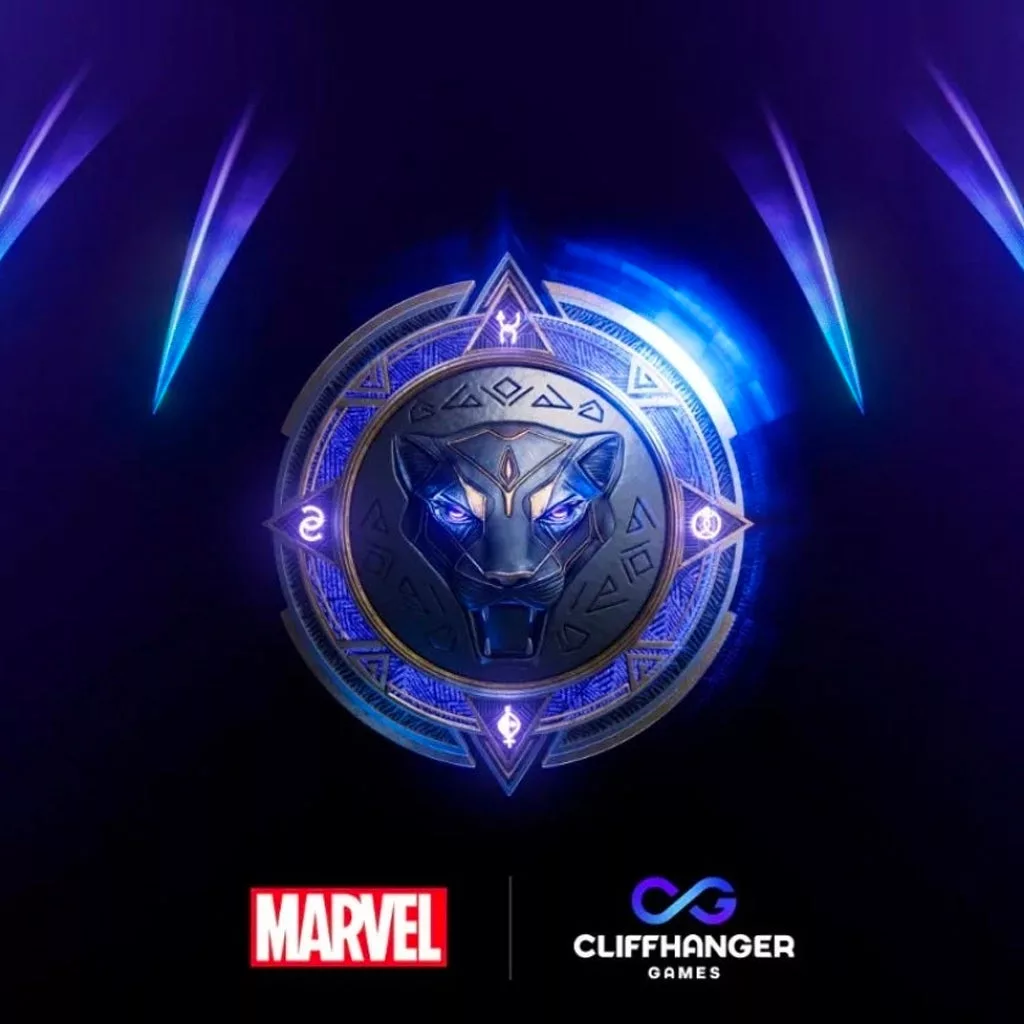 Modern aesthetic visual representing the cancellation of the EA Black Panther game with a technological theme.