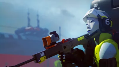 A digital artwork symbolizing the controversy of Bungie art theft, featuring abstract shapes and vibrant colors related to Marathon.