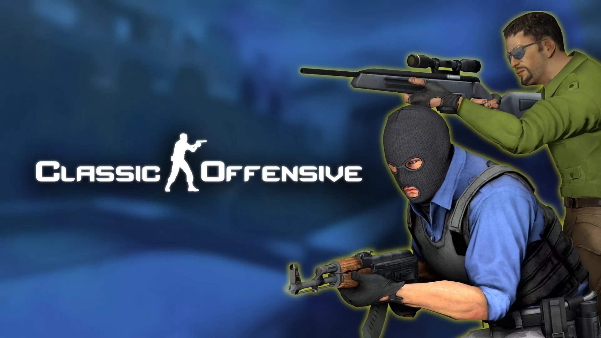 A modern digital artwork representing Counter-Strike Classic Offensive and Valve's halt decision, featuring gaming elements, futuristic style, and vivid colors.