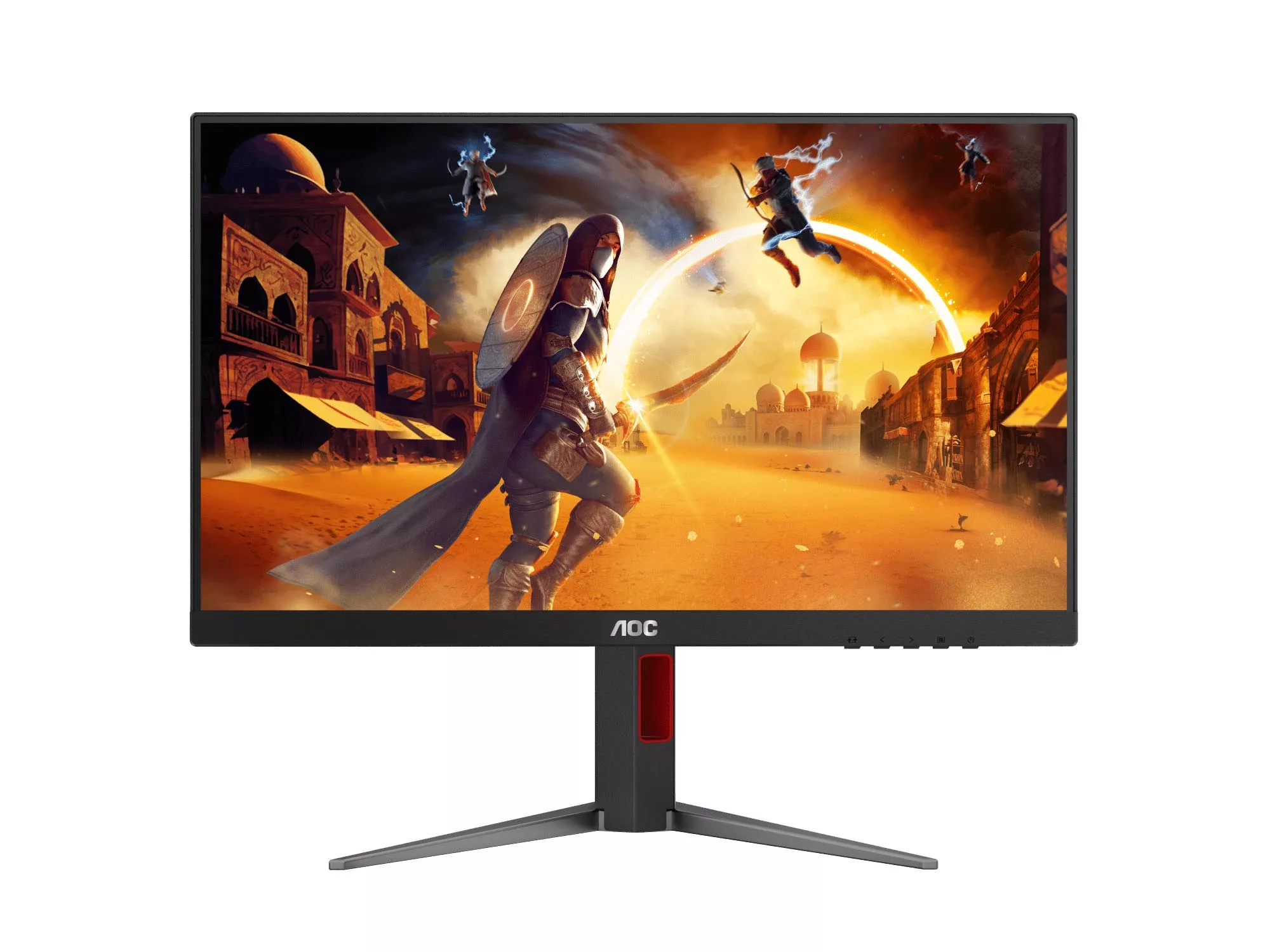 AOC U27G4R gaming monitor design showcasing a 320 Hz refresh rate in a modern and aesthetic style.