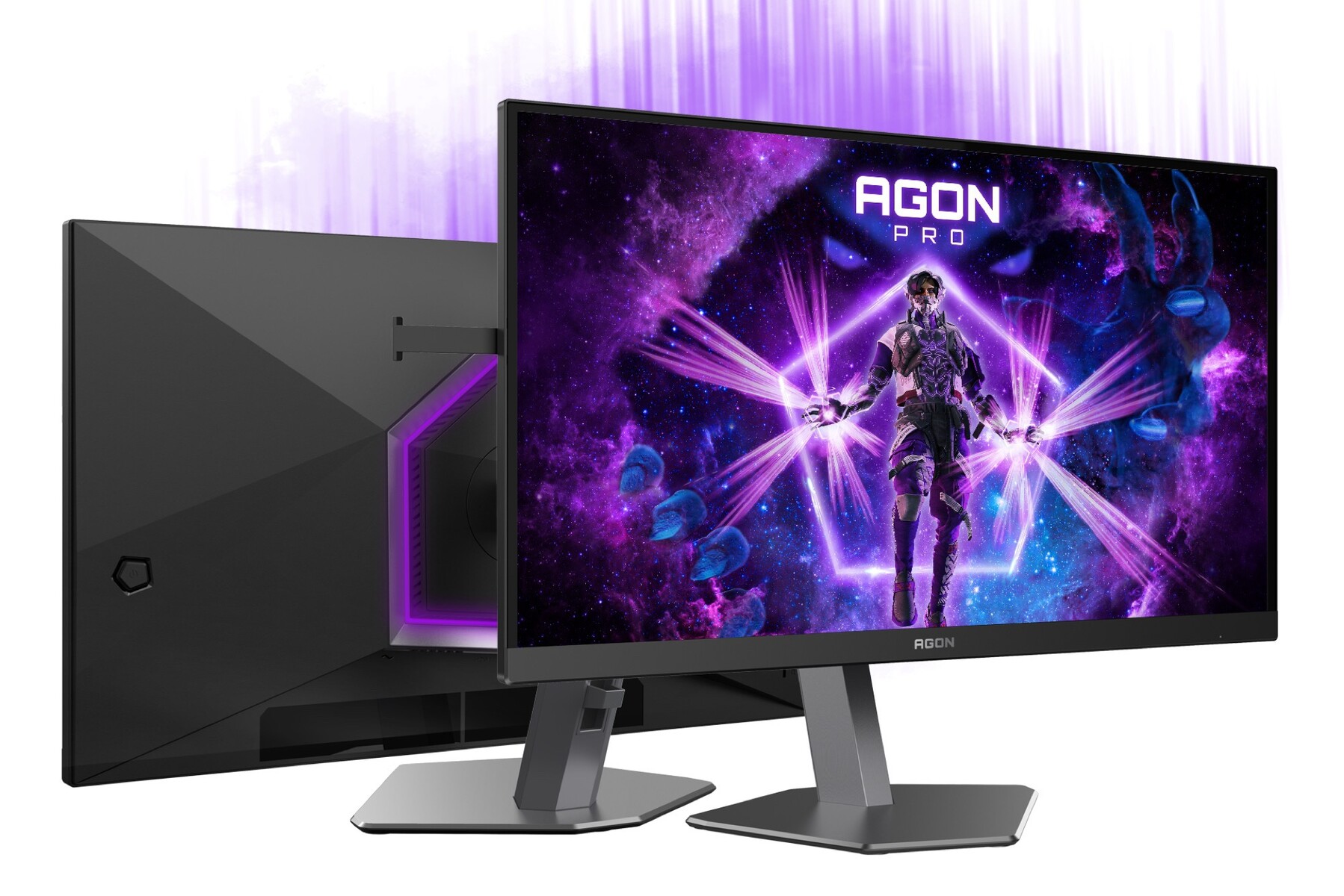 AOC AGON Pro AG246FK6 monitor with 600Hz refresh rate, featuring a stylish and modern gaming setup.