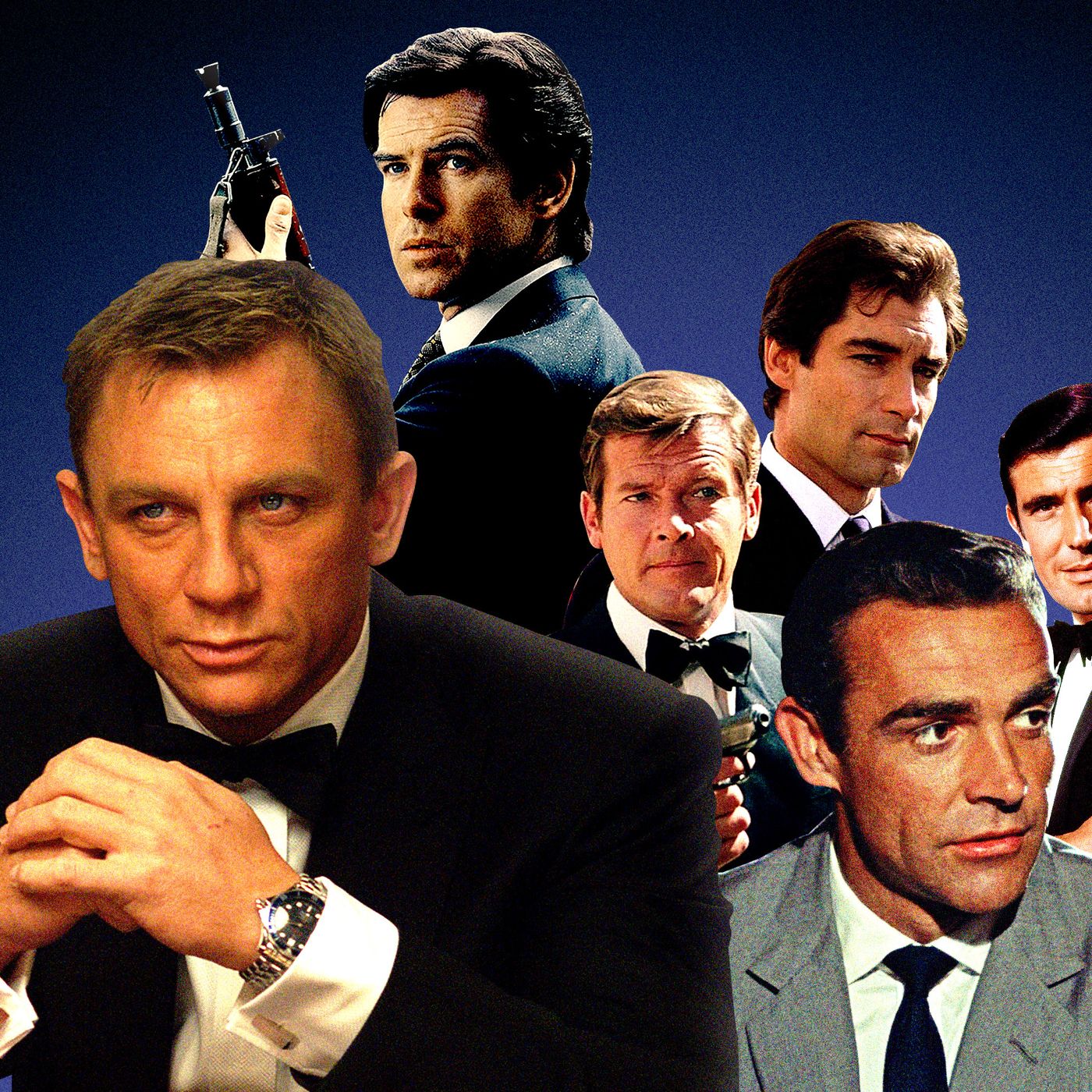 A modern depiction of James Bond featuring futuristic elements and high-tech gadgets, symbolizing the evolution of the franchise.