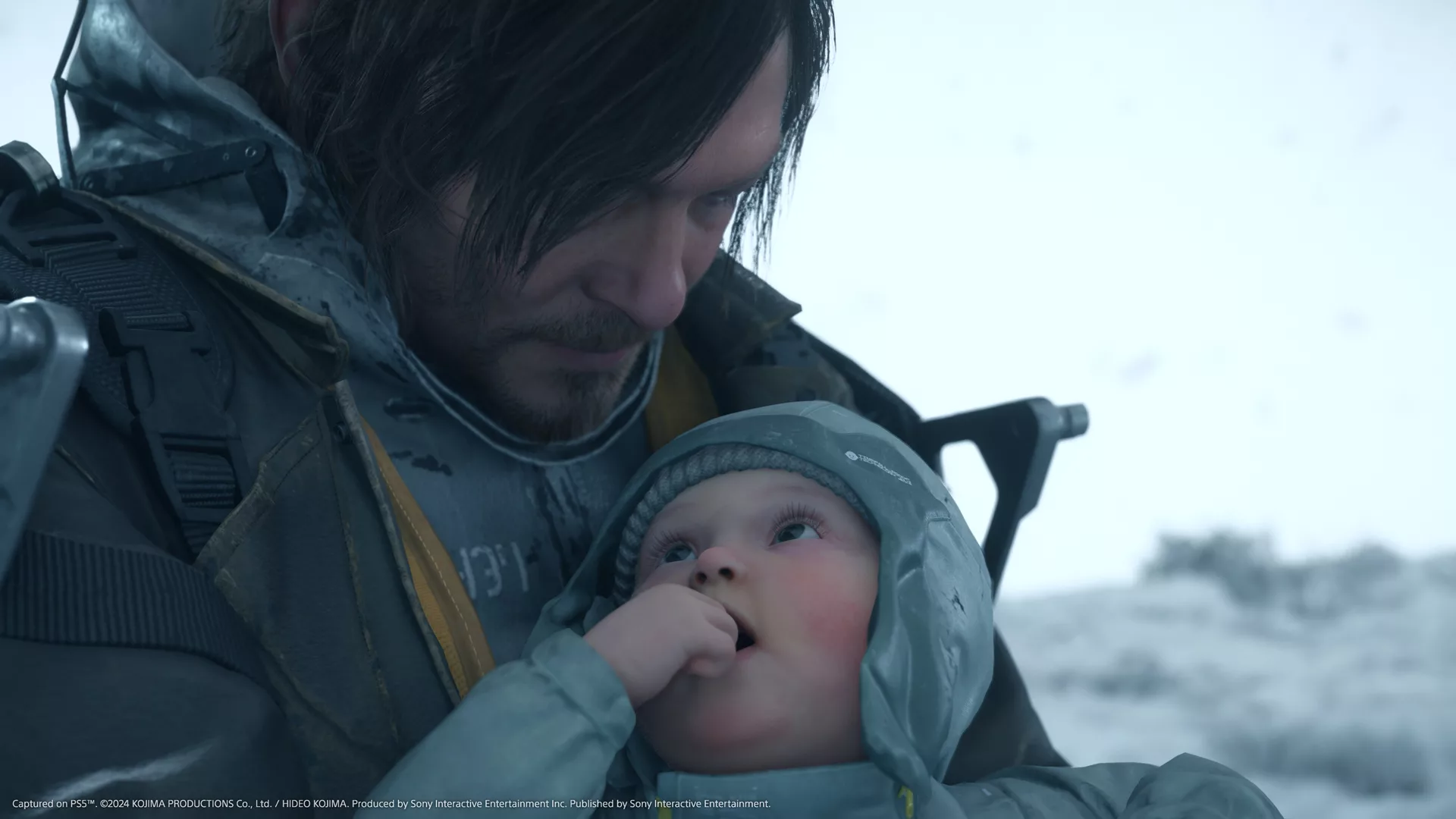 Aesthetic representation of Death Stranding 2 showcasing a futuristic landscape and themes from the Summer Game Festival.