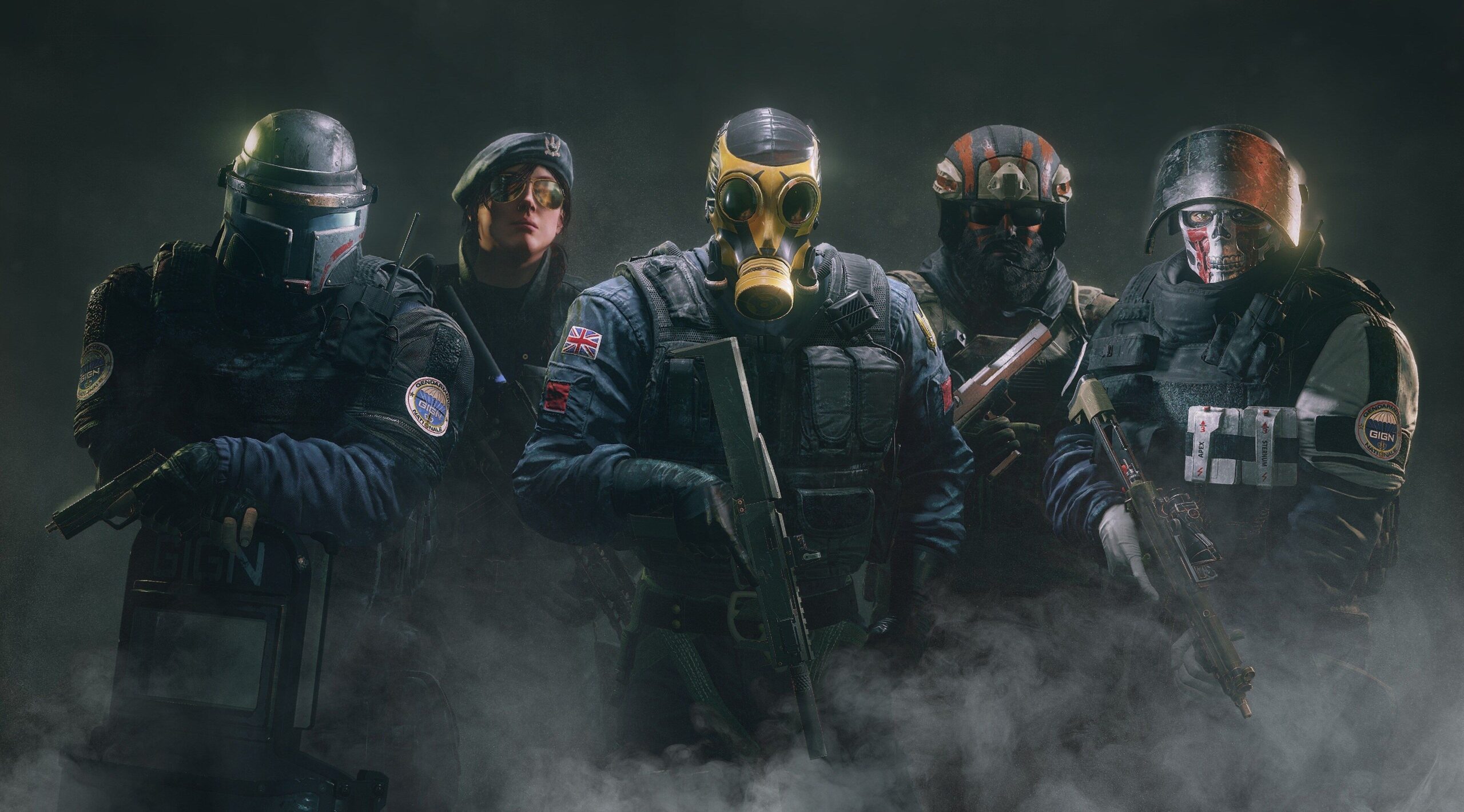 A vibrant and modern graphic design illustrating Rainbow Six Siege's free access announcement, featuring dynamic colors and gaming elements.