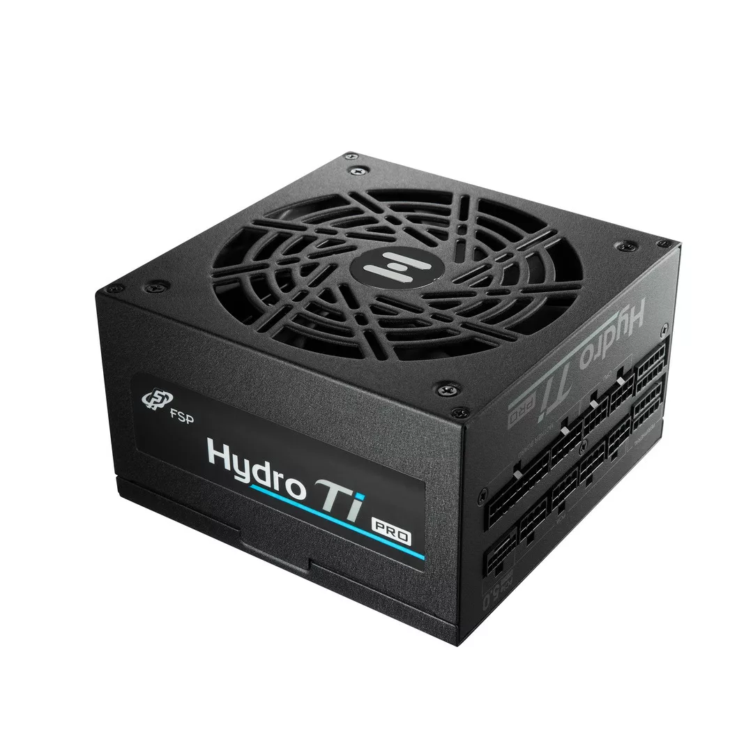 Modern illustration of FSP PSU ATX 3.1 and PCIe 5.1 standards, featuring futuristic power supplies.