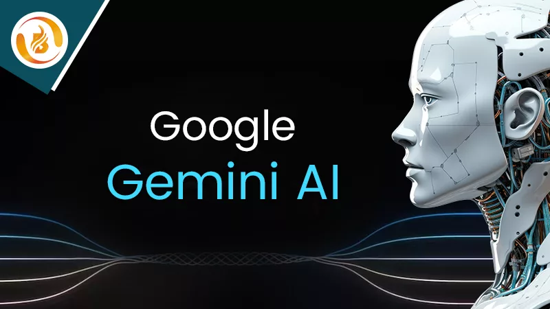 A modern, colorful illustration of Google Gemini AI designed for children, showcasing engaging technology elements in a friendly atmosphere.