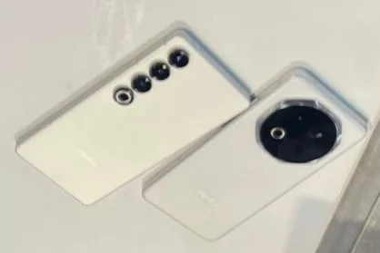 High-quality image of the Meizu 22 smartphone showcasing its modern and sleek design in a futuristic setting.