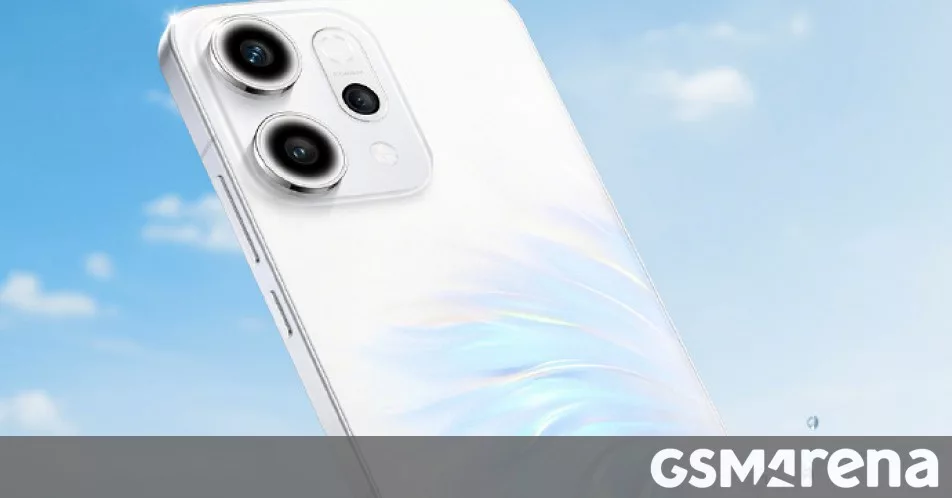 A modern and aesthetic visual representation of the Oppo Reno14 smartphone highlighting its design and technology features.