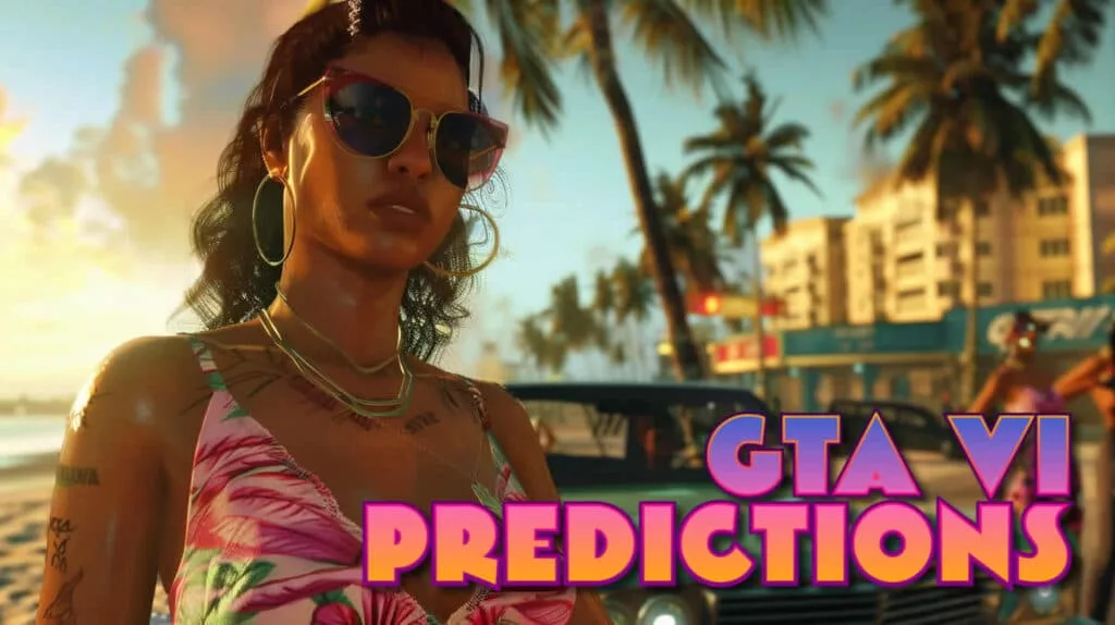 Digital artwork illustrating the decline of console sales and GTA VI predictions for 2025.