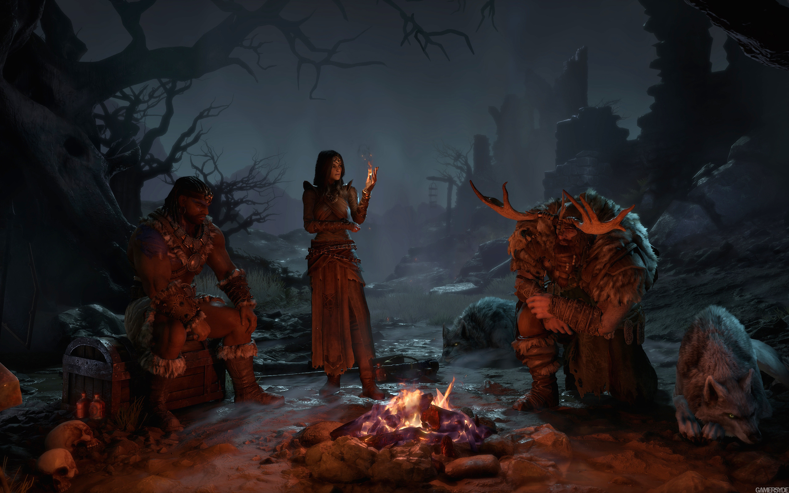Modern aesthetic graphic depicting Diablo IV roadmap and future expansion plans.