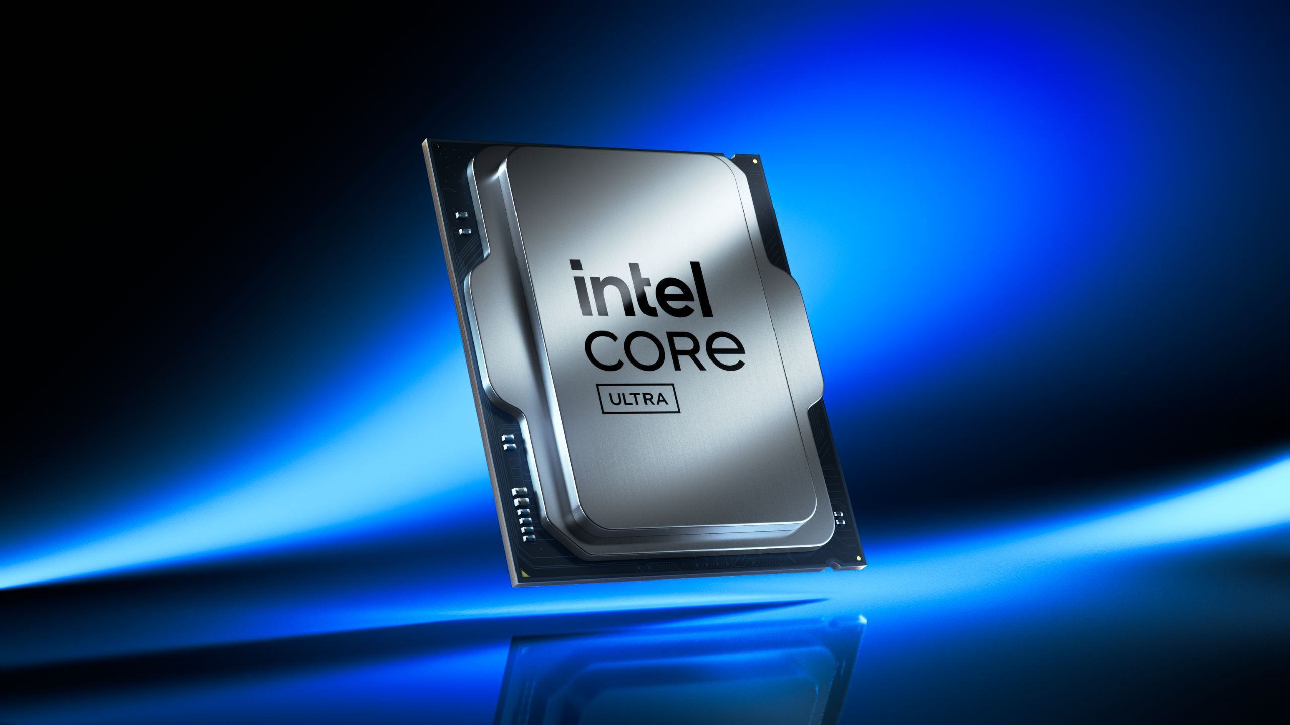 A modern and aesthetic visual of the Intel Core Ultra 200S processor showcasing its advanced technology in a futuristic design.