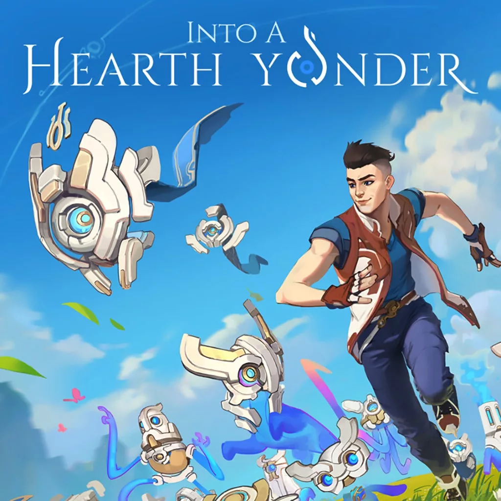 A vibrant and imaginative artwork representing the MMO game 'Into a Hearth Yonder', showcasing fantasy landscapes and characters.