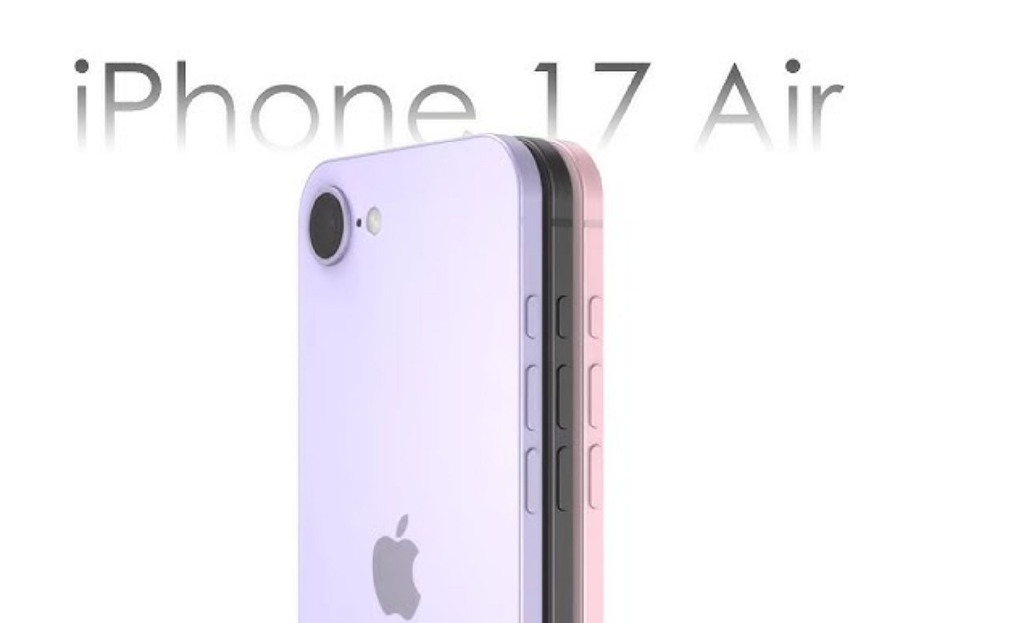 A modern and sleek representation of the iPhone 17 Air, showcasing its unique no-port design and technological features.