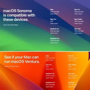 Digital illustration showing macOS 26 compatibility with various Mac models and technology-themed elements.