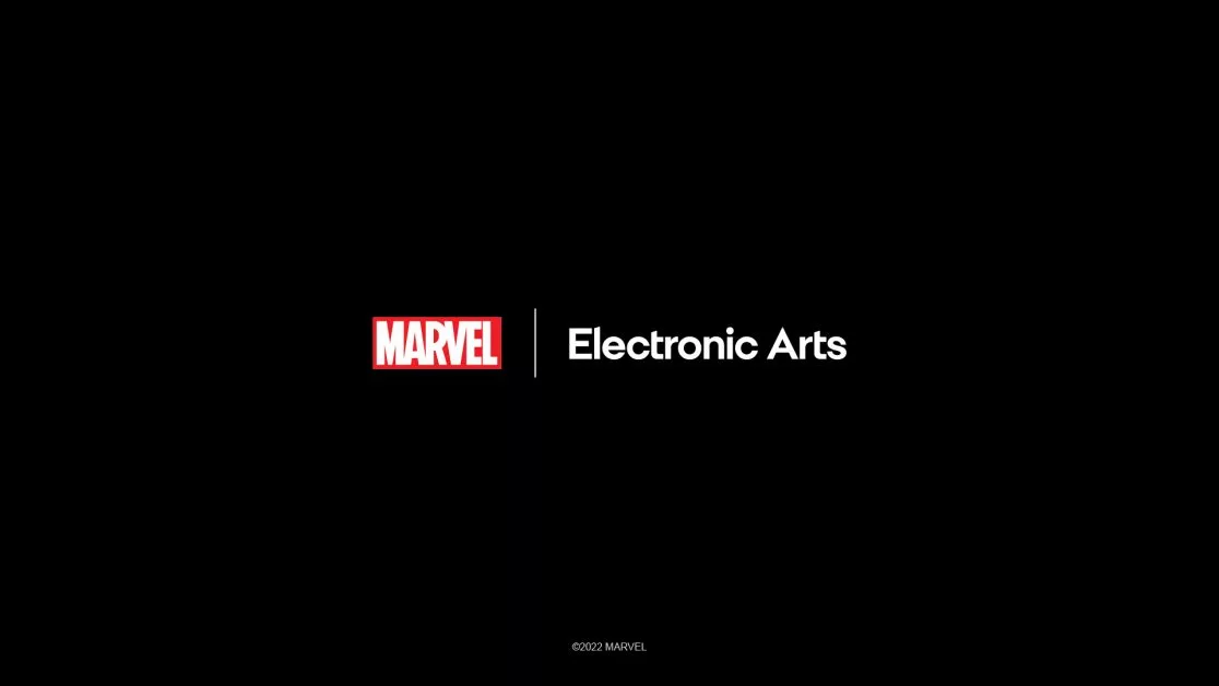 A modern digital artwork showcasing the collaboration between EA and Marvel, focusing on Black Panther, with a creative and technological design.