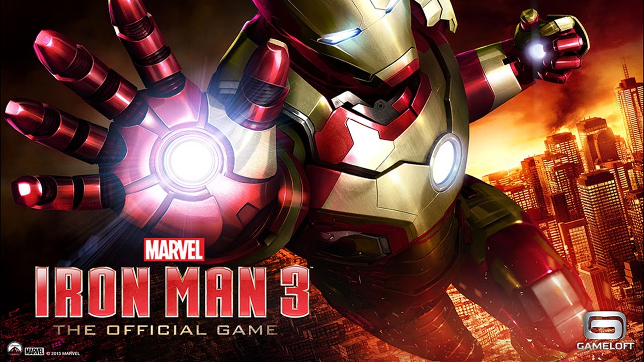 A modern artistic depiction of Iron Man game announcements at GDC, featuring iconic armor and a futuristic city.
