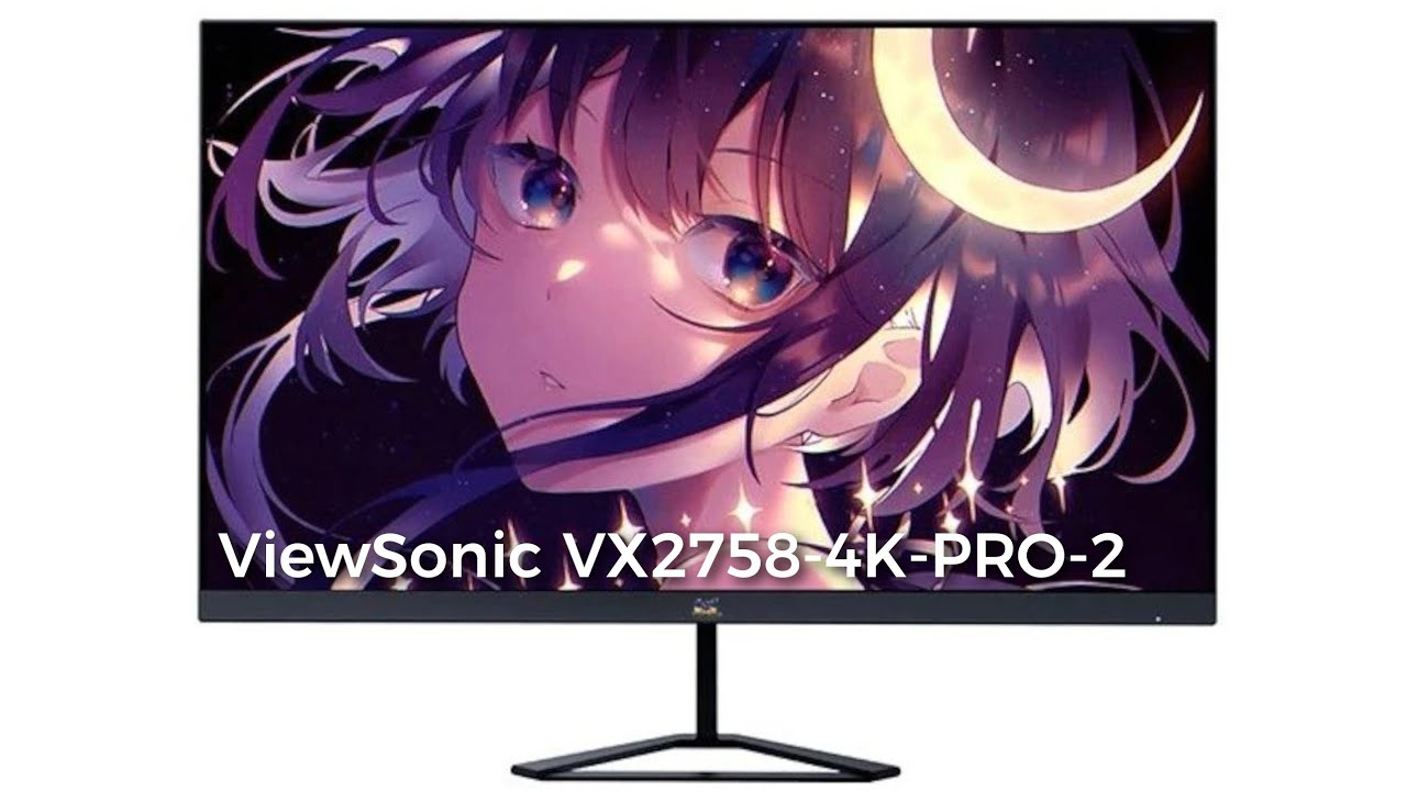 High-quality graphic of ViewSonic VX2758-4K-PRO-2 monitor in a modern office setting.