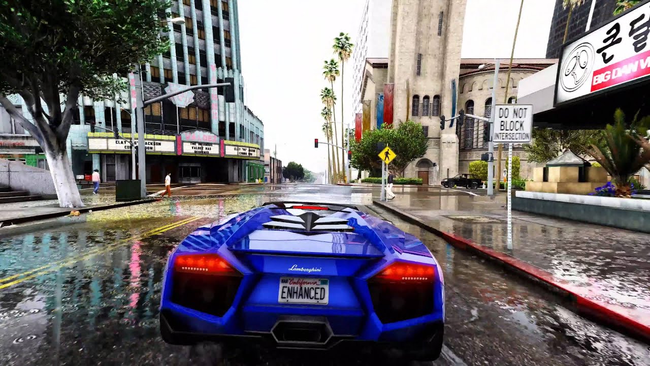 Concept art illustration of a vibrant urban city scene inspired by Grand Theft Auto VI, featuring detailed buildings, neon lights, and diverse characters.