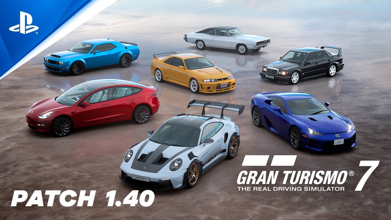 Gran Turismo 7 update 1.57 graphic showcasing racing cars and new features.