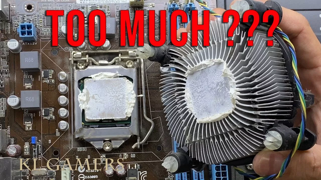 Modern graphic design illustrating Gigabyte thermal paste leak issues and solutions, featuring technology elements.