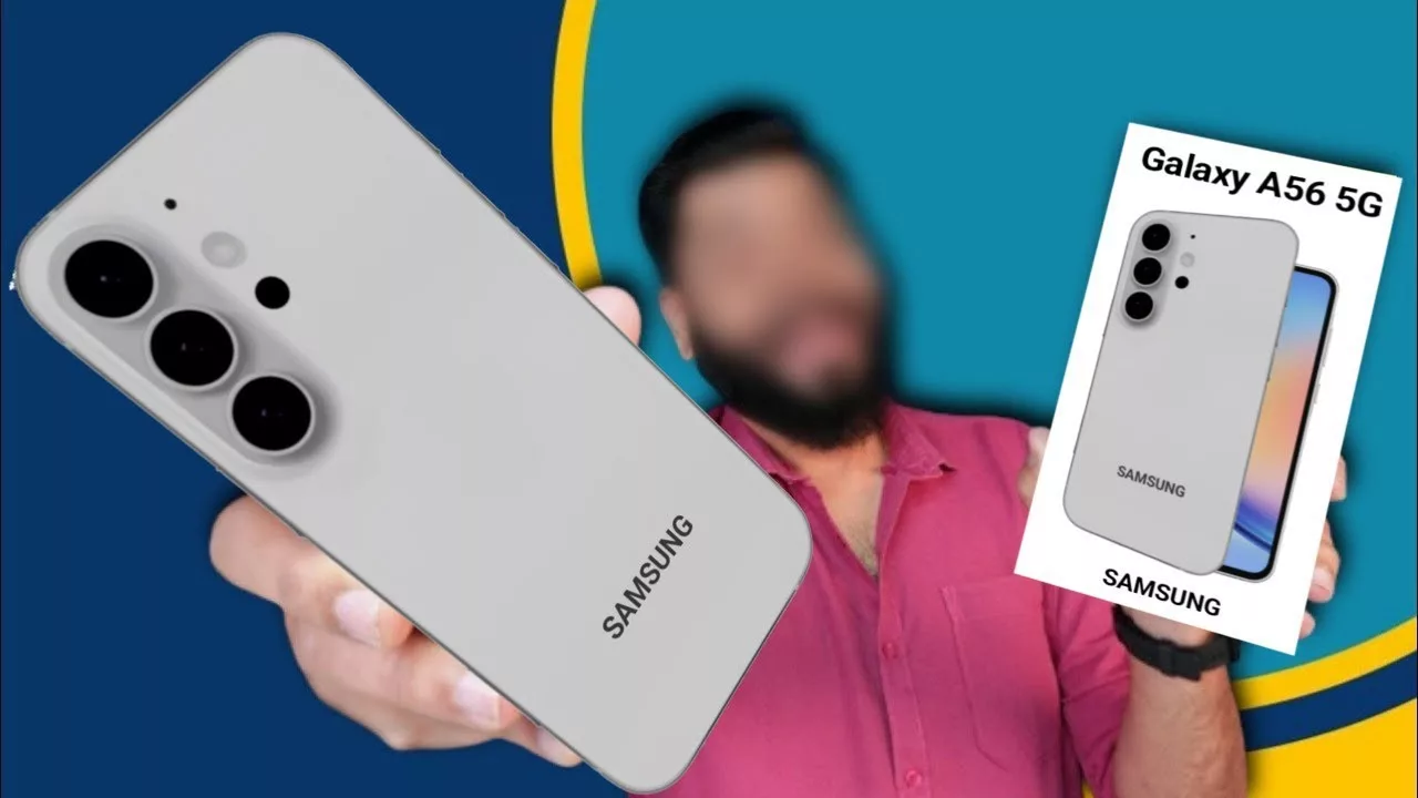 A modern comparison image featuring Galaxy A56 5G and Pixel 9a smartphones, showcasing their designs and specifications.