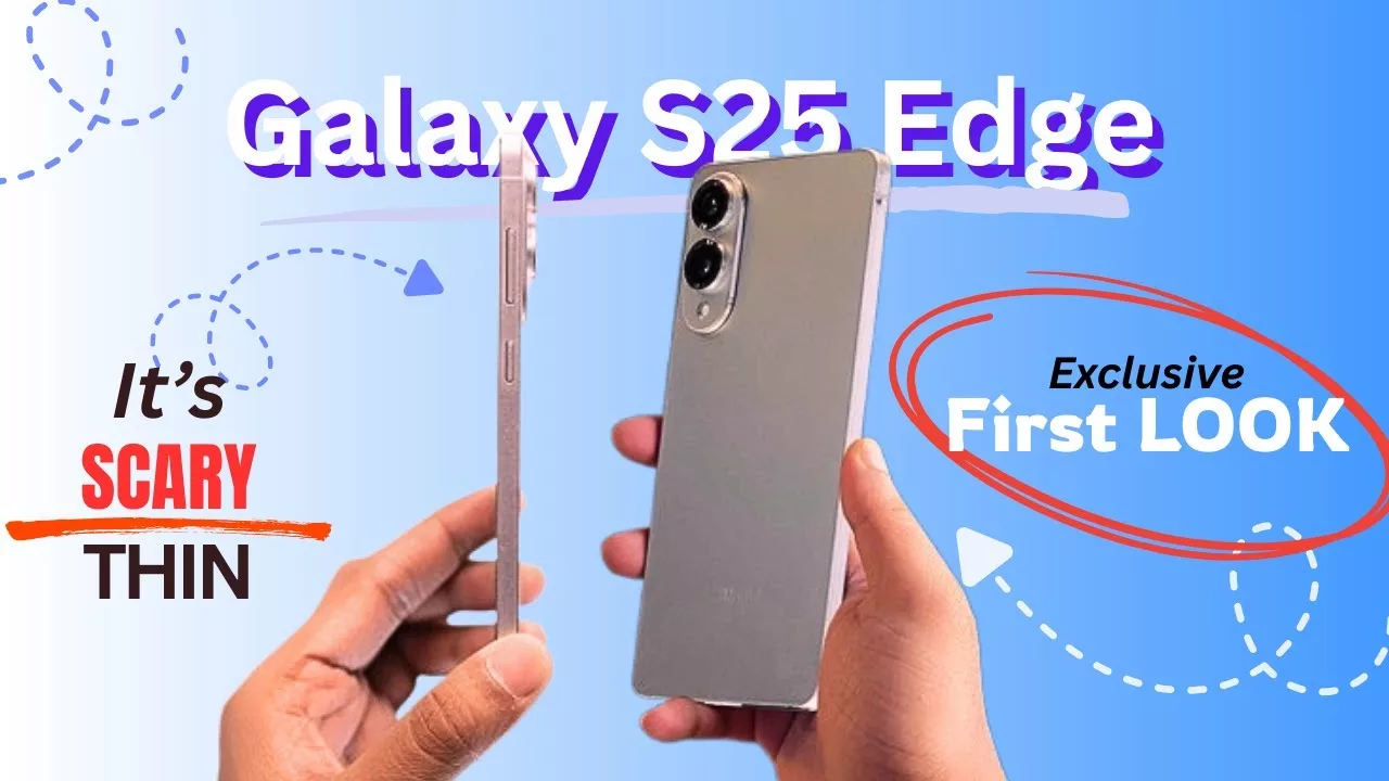 High-quality aesthetic representation of the Samsung Galaxy S25 Edge showcasing modern design and technological features.