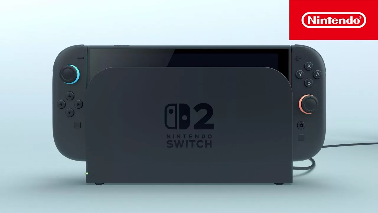 Modern and aesthetic design of the Nintendo Switch 2 showcasing futuristic gaming features and vibrant graphics.