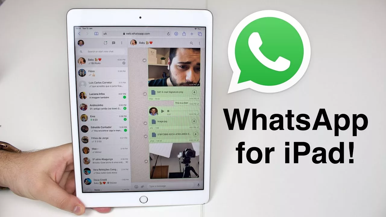 High-quality illustration of WhatsApp on iPad showcasing modern technology and communication.