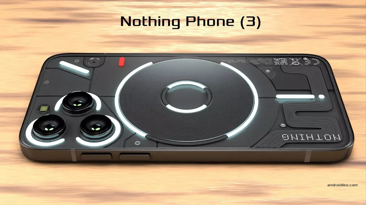 High-quality image of Nothing Phone 3 showcasing the Glif Interface in a modern and minimalist design.