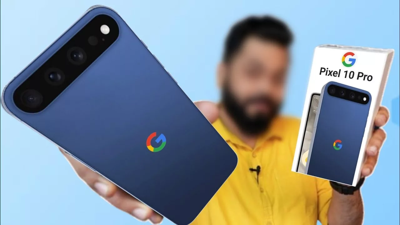 Illustration of the Pixel 10 Pro smartphone highlighting its sleek design and innovative technology features.