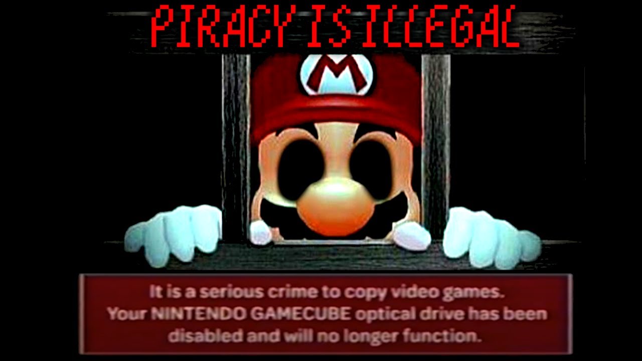 A modern visual representation addressing Nintendo piracy and anti-piracy efforts in Europe, featuring technological elements and engaging design.