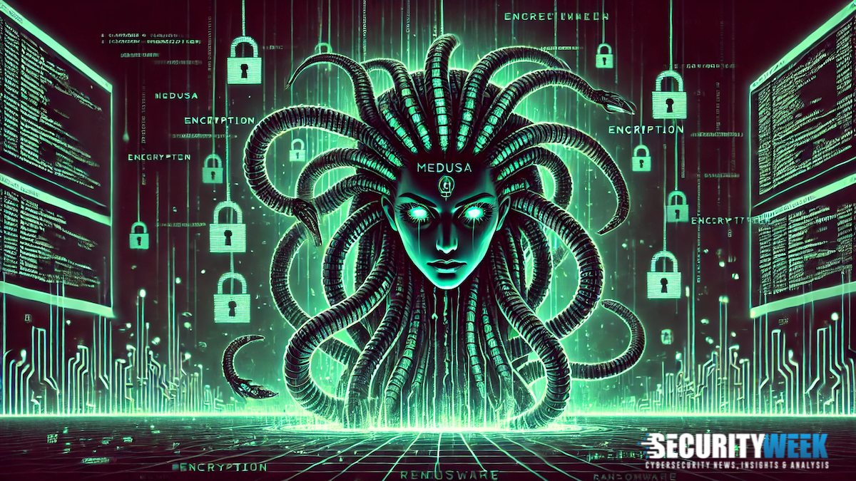 Illustration depicting cyber defense strategies against Medusa ransomware, featuring a digital shield and futuristic elements.