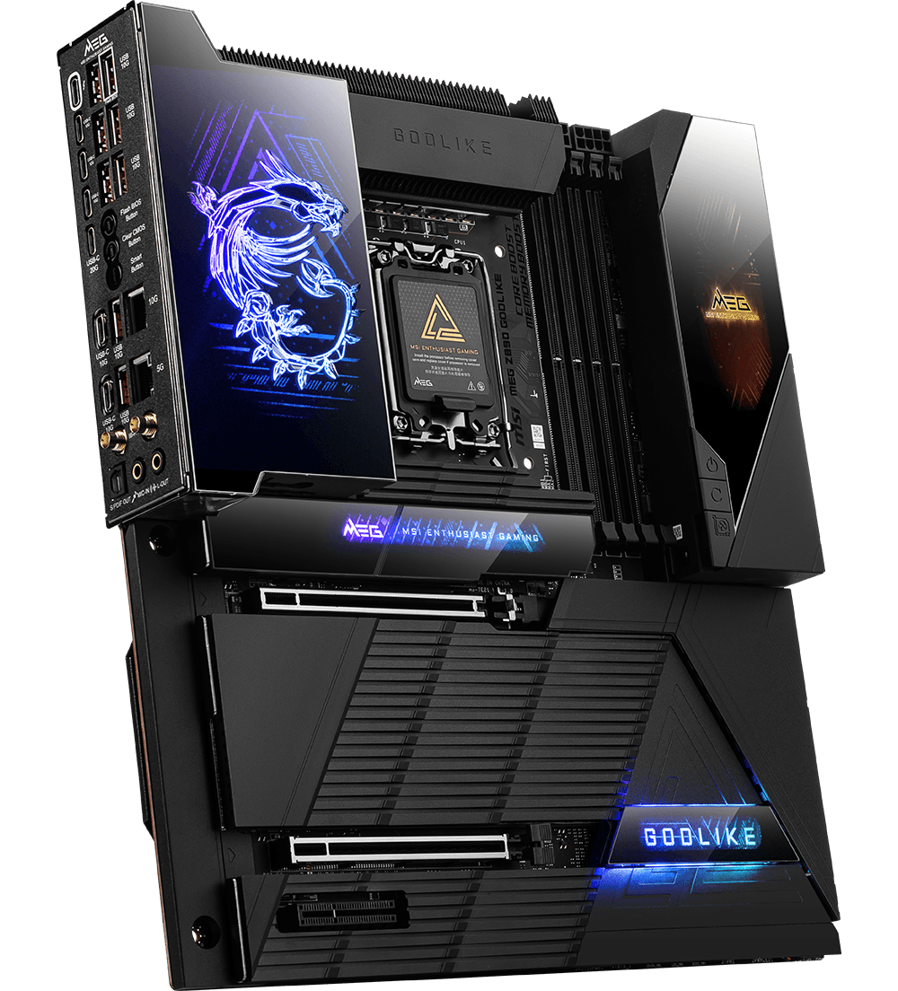 A modern digital artwork featuring MSI Z890 and B860 motherboards emphasizing the 0x116 microcode updates with a technological and creative design.