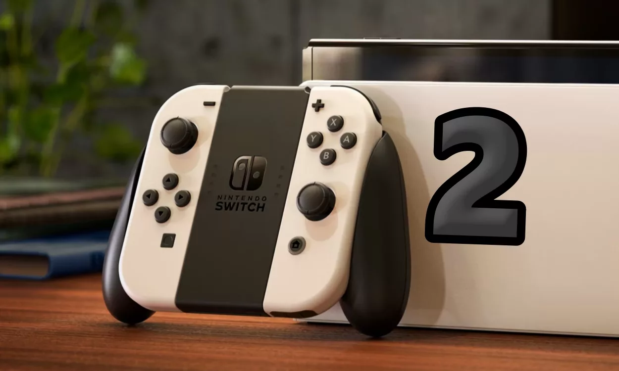 Modern visual of Nintendo Switch 2 with Samsung SEC8N chip, showcasing sleek design and vibrant gaming environment.